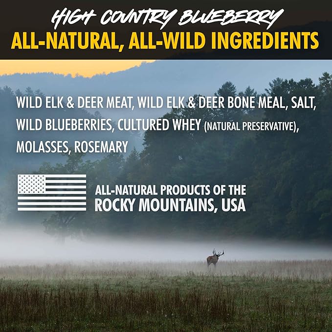 High Country Wild Blueberry Elk & Venison Training Dog Treats - Natural Grain-Free Puppy & Dog Snacks - Protein for Training & Reward - No Fillers, No Artificial Preservatives, 4oz 3 Packs