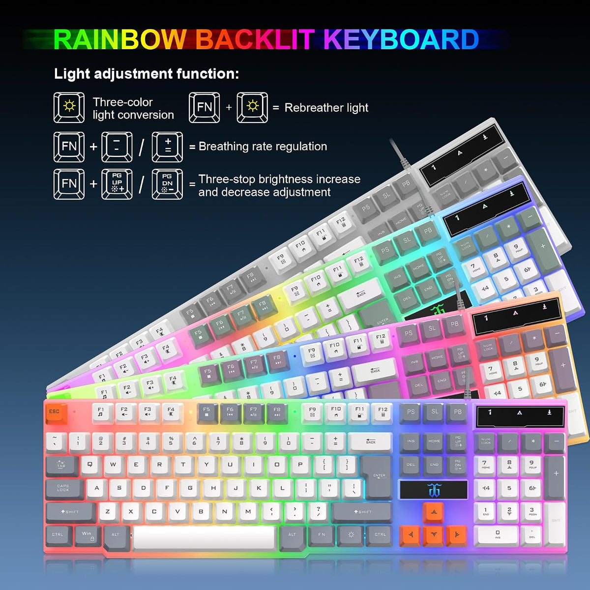 DGG Gaming Keyboard and Mouse, Headphones, Mouse pad Combo for PC Gamers