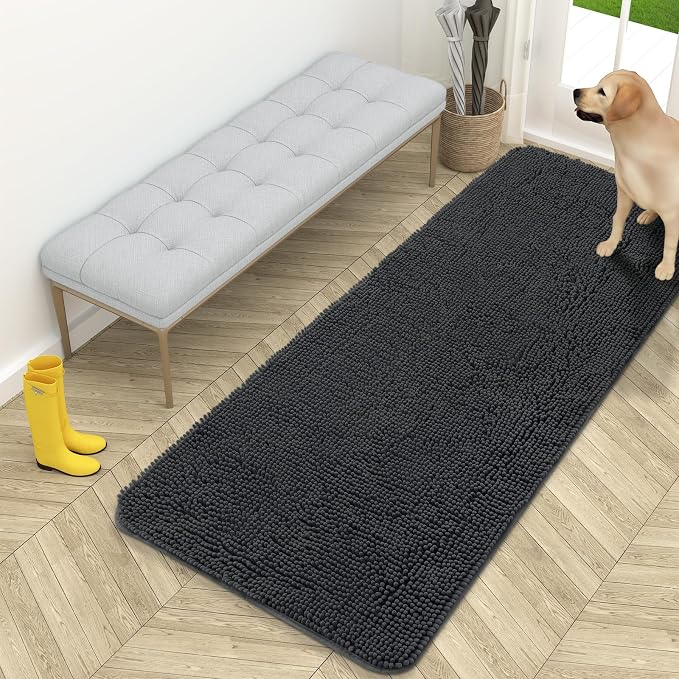 OLANLY Dog Door Mat for Muddy Paws 59x24, Absorbs Moisture and Dirt, Absorbent