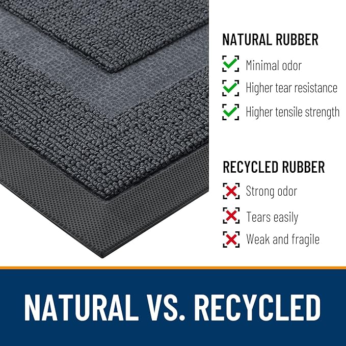 OLANLY Half Circle Door Mat Indoor Outdoor Entrance Welcome, Waterproof