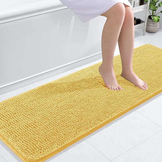 OLANLY Bathroom Runner Rugs 59x20, Extra Soft Absorbent Chenille Bath Rugs