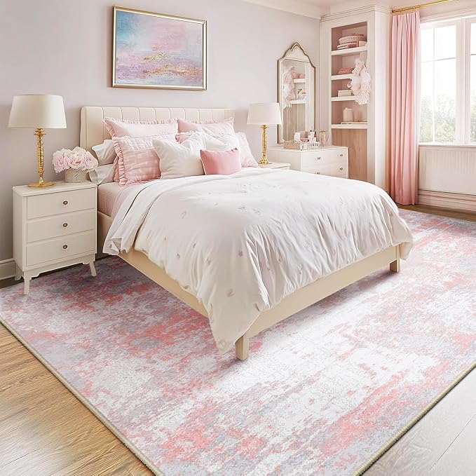 RELEANY Washable Area Rugs Square 7ft Non-Slip Modern Abstract Soft