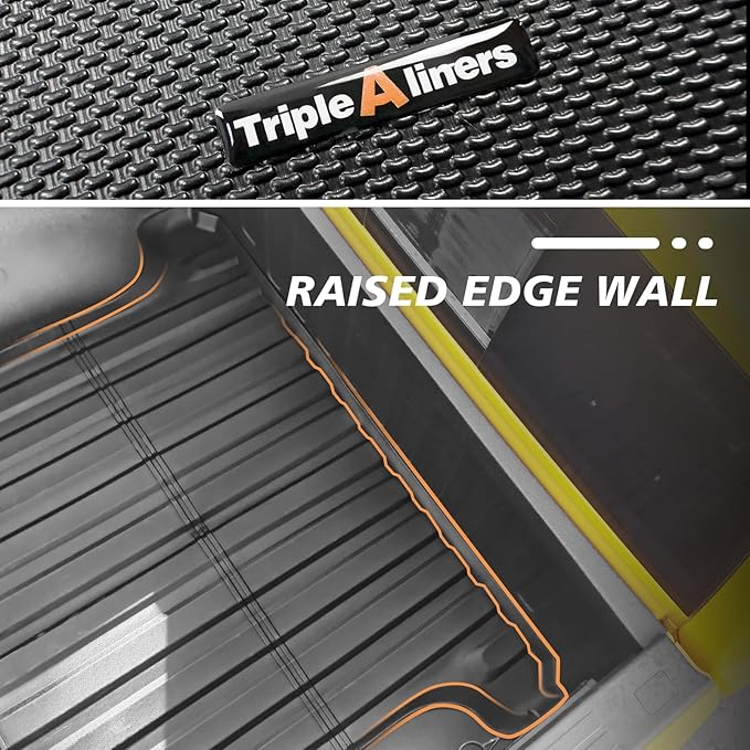 TripleAliners Truck Bed Mat Compatible with 2009-2025 2026 Dodge Ram 1500 & 2019-2024 Classic Accessories 5'7'' Perfectly Flush All Weather Protection TPE Heavy Duty Cargo Mat (Won't fit Rambox)