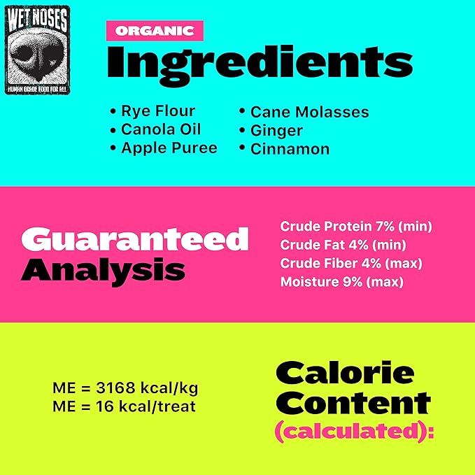 Wet Noses Organic Crunchy Dog Treats Grain Free – All-Natural, Human-Grade, Non-GMO, Healthy Training & Delicious Snacks for Dogs, All Dog Sizes & Breeds – Carrot & Sweet Potato, 14oz (Single Pack)