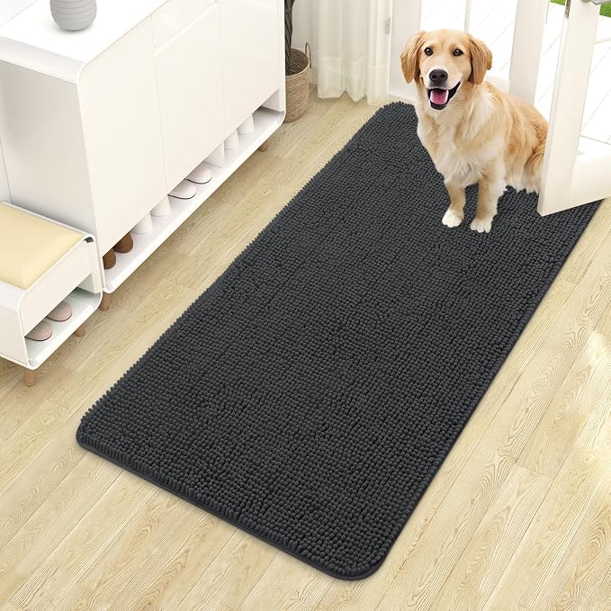 OLANLY Dog Door Mat for Muddy Paws 44x24, Absorbs Moisture and Dirt, Absorbent
