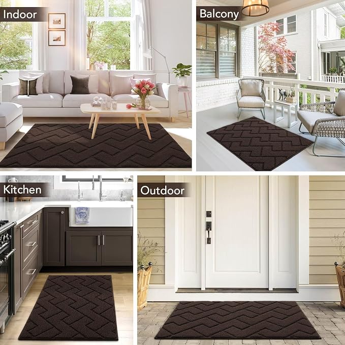 hicorfe Front Door Mat Outside Entrance, Stain and Fade Resistant, Non Slip
