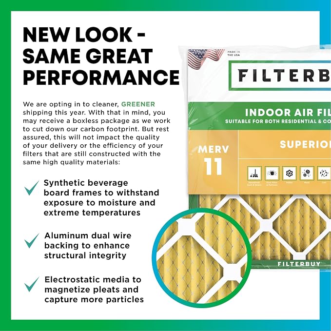 Filterbuy 16x28x6 Air Filter MERV 11 Superior Pet & Allergy Defense, Pleated