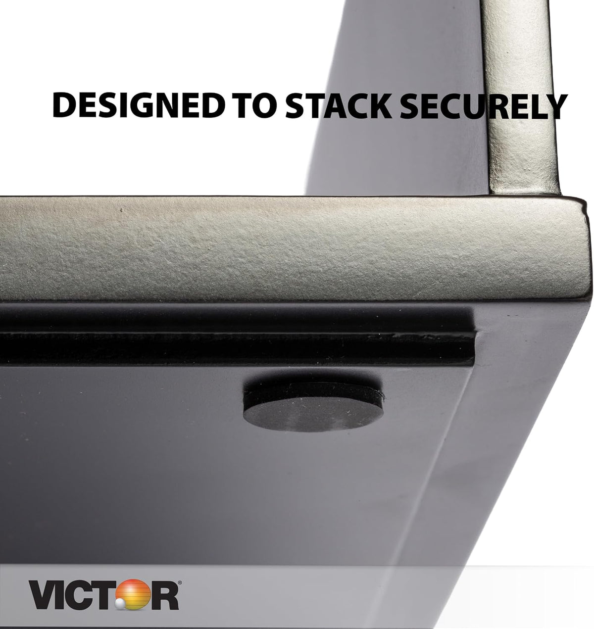 Victor 1142-5 Midnight Black Collection Front Load Letter Tray, Matte Black Paint with Faux Leather Tray Pad for a Professional Look