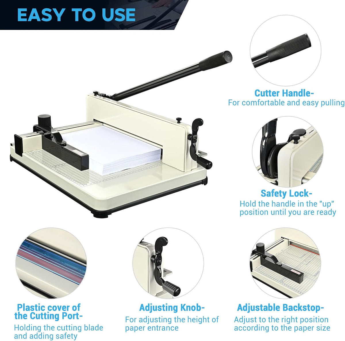 Yescom 12" Paper Cutter Heavy Duty A4-12" Commercial Guillotine 400 Sheets