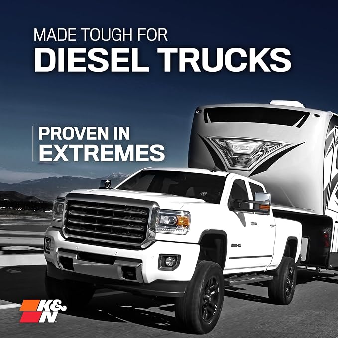 K&N Performance Diesel High-Flow Lifetime Engine Air Filter: Increase Power &