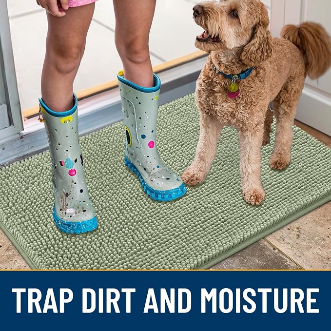 Smiry Dog Door Mat for Muddy Paws 71x46, Absorbent Dirt Trapper, Non-Slip
