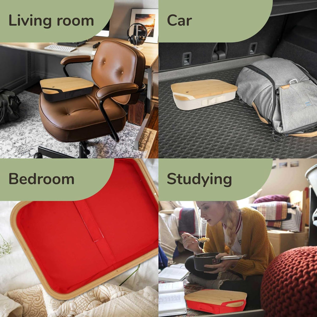 BambooMN Lap Storage Desks - Red