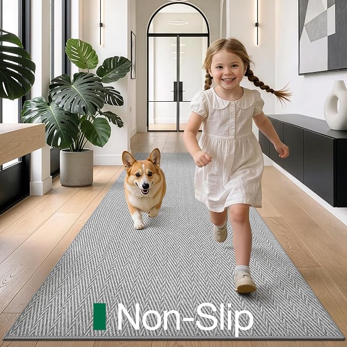LUMI Ultra Thin Runner Rug for Hallway 2.7'x12', Non-Slip Entryway Rug