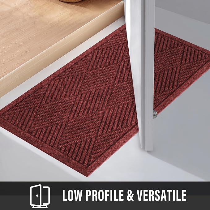 HIYARD Durable Front Door Mat, Absorbent Muddy Dirt Resist Welcome Door Mats