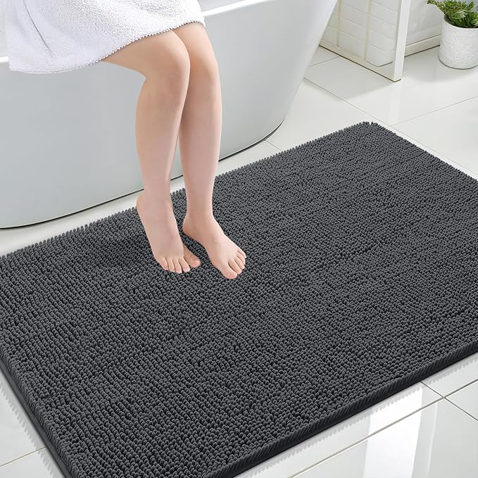 OLANLY Large Bathroom Rugs 44x32, Extra Soft Absorbent Chenille Bath Rugs