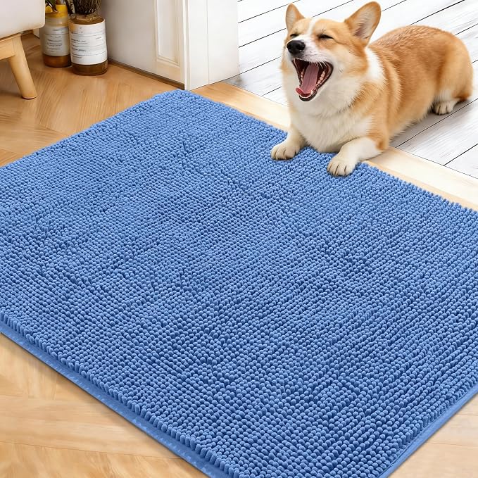 OLANLY Dog Door Mat for Muddy Paws 40x32, Absorbs Moisture and Dirt, Absorbent