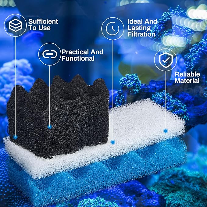 18 Pcs Compatible with 306/307 Bio Sponge Set Compatible with Aquarium Filters