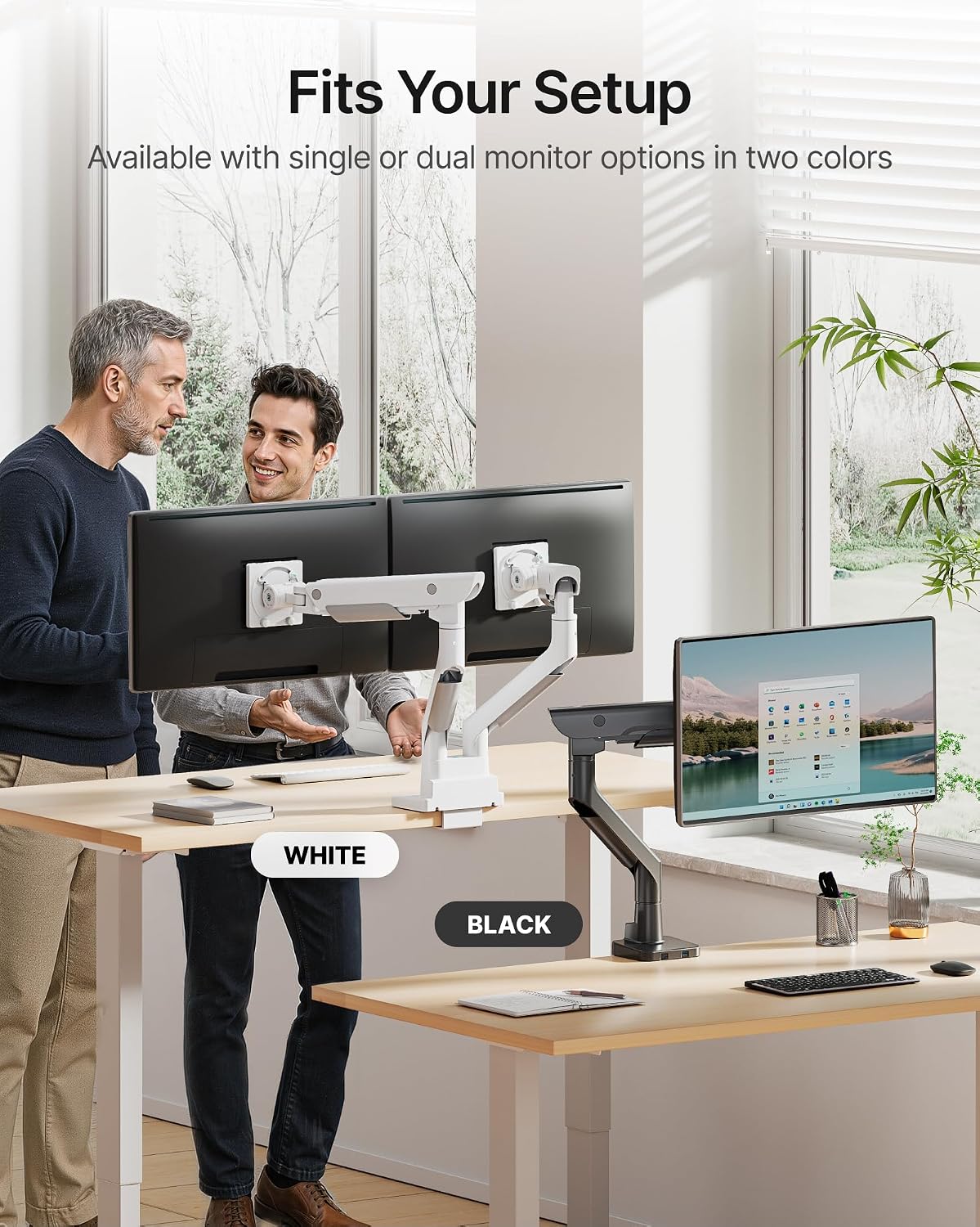 monTEK USB Monitor Arm for 17-57" Ultrawide, 59.4 lbs, Black