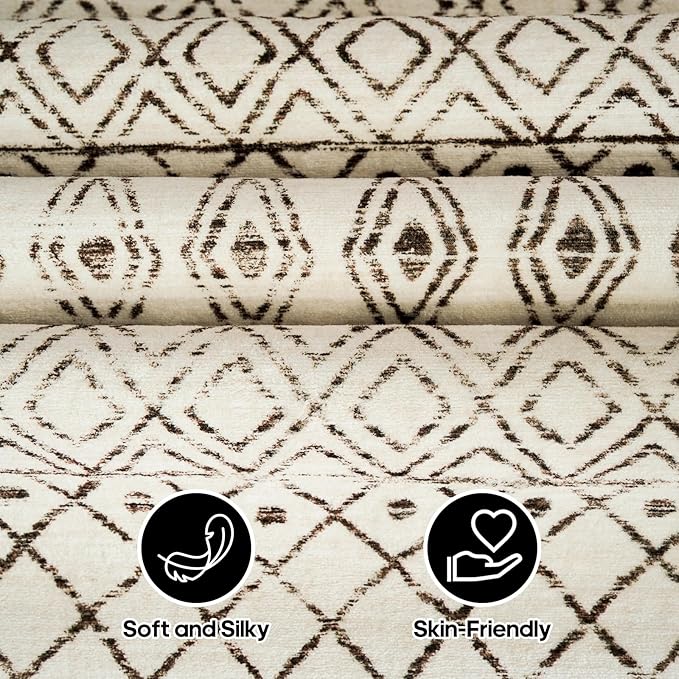 2'6"x14' Hallway Runner Rug Washable: Moroccan Non Slip Runner Rugs Low Pile