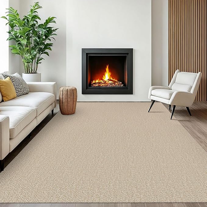 EARTHALL Washable Area Rugs 6x9 Ft Non Slip Living Room Rugs Cotton Rubber