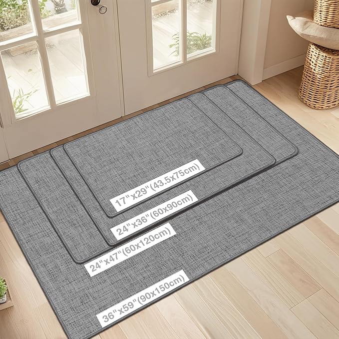 LEKEEPGO Ultra Thin Indoor Door Mat 17"x29", Low-Profile Door Mat Indoor