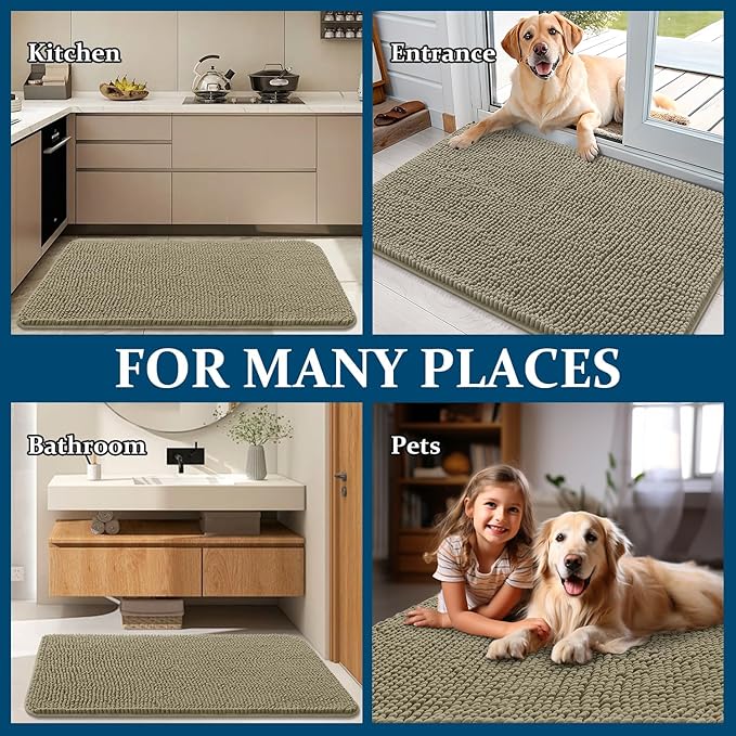 OLANLY Dog Door Mat for Muddy Paws 40x32, Absorbs Moisture and Dirt, Absorbent