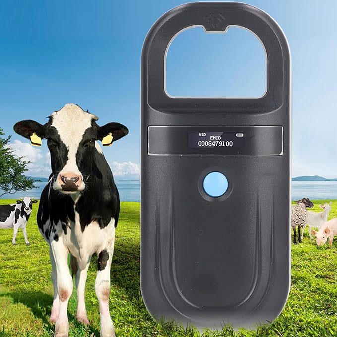 FILFEEL Pet Microchip Scanner, Handheld Animal ID Reader with USB Rechargeable 800mAh Battery and OLED Display, for Dog Cat Pig ISO11784 85 FDX B EMID