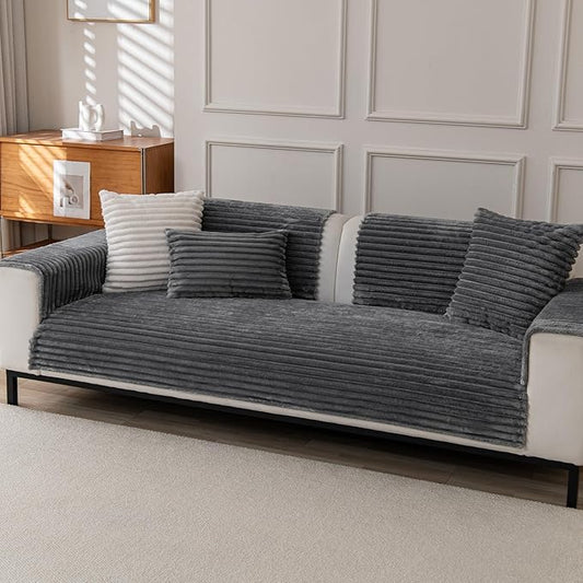 Waterproof Couch Cover for Dogs, Sofa Covers Washable & Non-Slip, Soft Dog Bed Blanket Protector for Sectional, Loveseat, Living Room Furniture (Dark Grey, 35"x 74" 1 Pack)