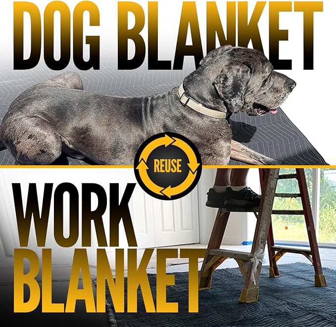 US Cargo Control 95 lb/Dozen, Machine Washable 80"x72" Large Heavy Duty Moving Blanket, MBSUPREME95 Supreme Mover, Pallet of 120 Moving Blankets