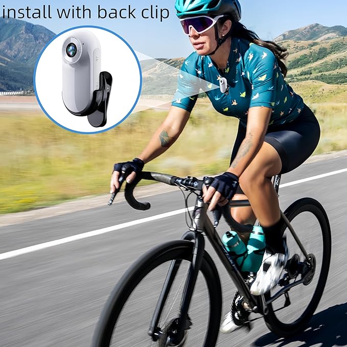 Upgraded 1080P Cat Camera Collar with Display, Thumb Camera with Video Records for Sports and Action, Pet Dog Tracker Wearable Cam Back Clip Motion Cam with Accessories Kit, 120° Wide Angle, White