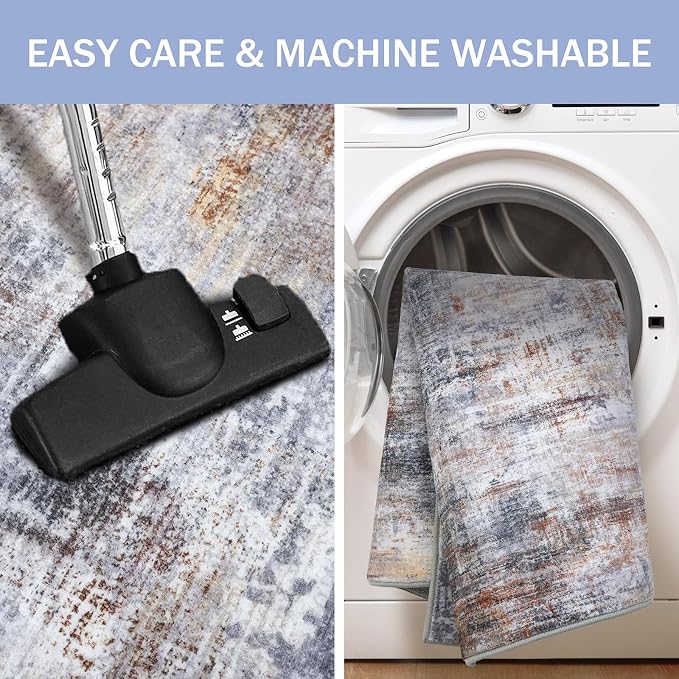 IOHOUZE Abstract Runner Rug 3x7 Ft Washable Runners