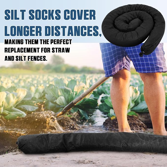 2 Pcs Sediment Filter Erosion Control Blanket Silt Fence Sock