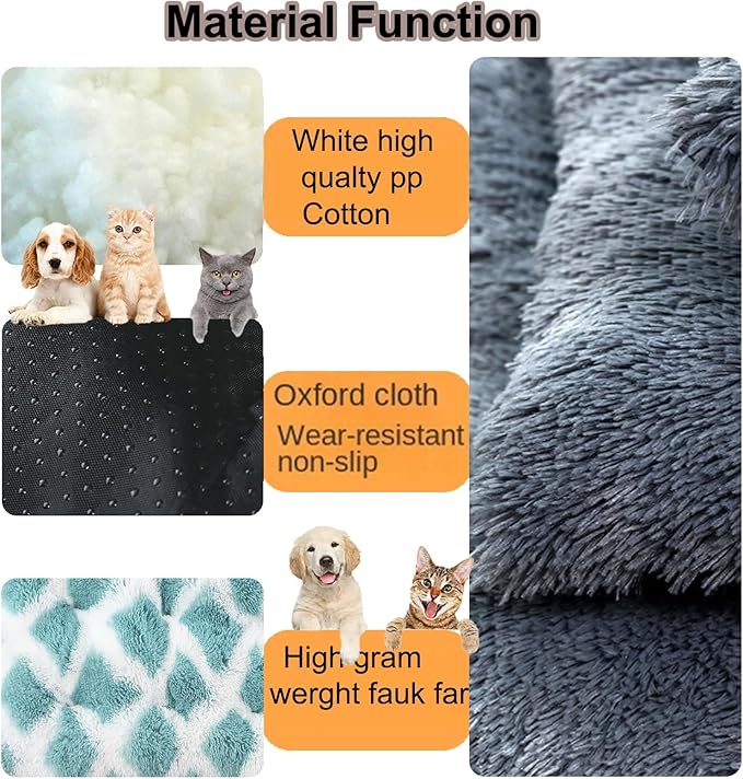 Dog Crate Mat, Dog Bed for Large Dogs, Comfy Fluffy Kennel Pad Anti-Slip for Dog beds & Furniture, Quilted Dog Bed for Pets for Medium/Small Dogs Cats (Color : A1, Size : 36x25)