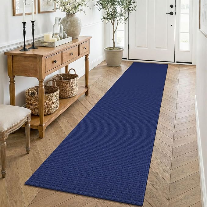 KOZYFLY Cotton Runners for Hallway 2x8, Washable Runner Rug, Woven Non Slip