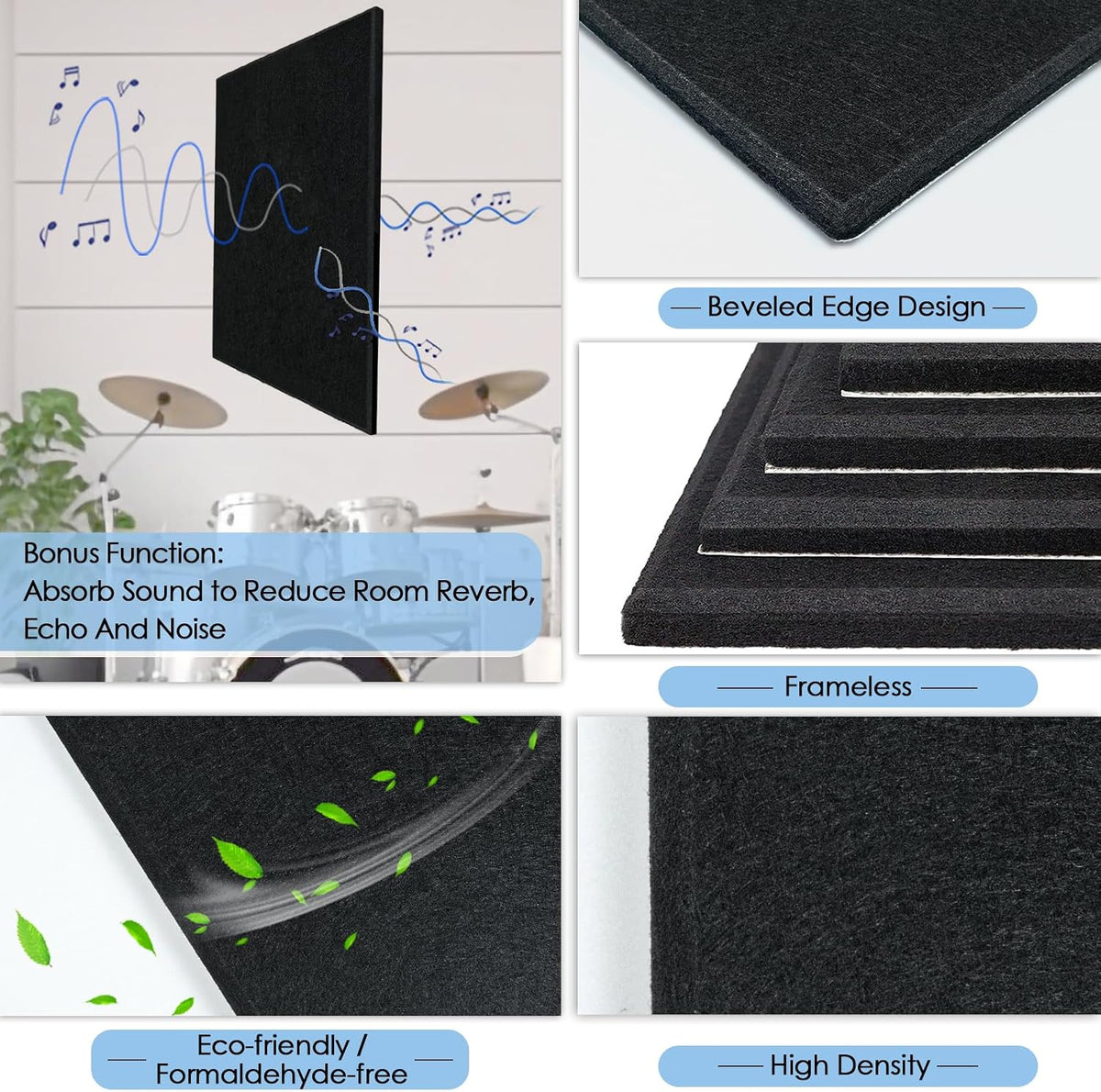 BXI Felt Bulletin Board with Pins & Magnetic Dry Erase Whiteboard Combo, 16 Pcs 12 X 12 X 3/8 Inch Self-Adhesive Vision Display Tiles, Note Memo Panels for Home School Education Office Wall Decor