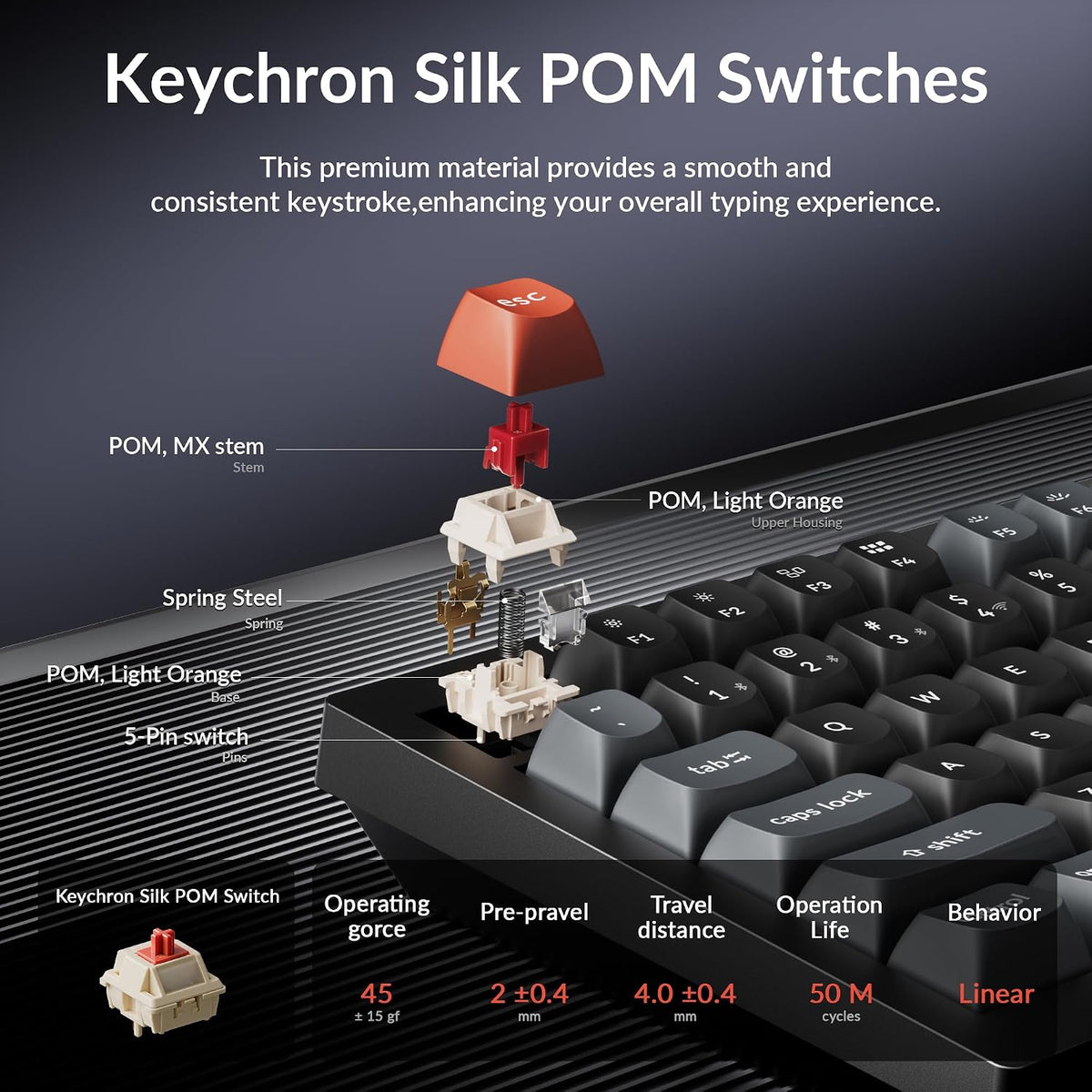 Keychron V6 Ultra 8K Wireless Mechanical Keyboard, 8000Hz Polling Rate Tri-Mode (2.4G/BT/Wired) Full Size Gaming & Office Keyboard, Hot-swappable Red Switches, ZMK/Web Launcher, for Mac/Win/Linux