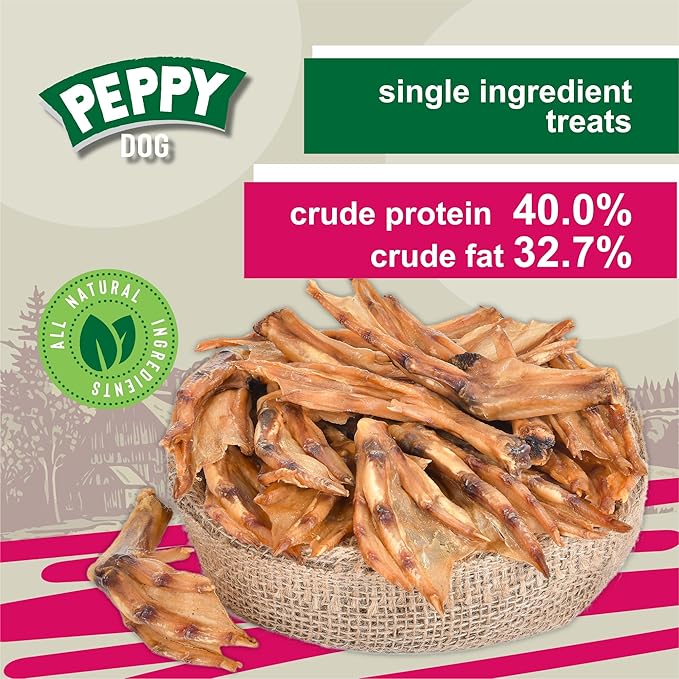 All Natural Duck Feet (7 oz, Approx. 10 pcs.) Dog Treats | Dehydrated for Freshness | Supports Joint Health with Glucosamine and Chondroitin | Promotes Dental Hygiene