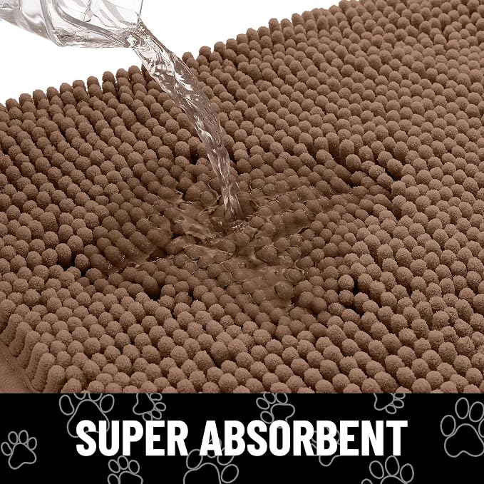 Smiry Dog Door Mat for Muddy Paws, Absorbent Dirt Trapper Non Slip Quick Dry