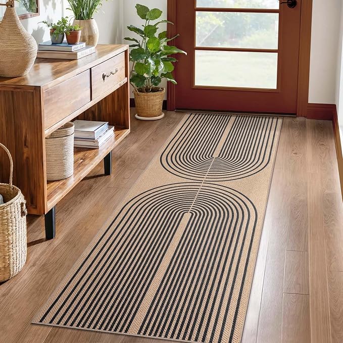 Tangsoo Rainbow Easy Jute Rug 2x6 Washable Runner Rug
