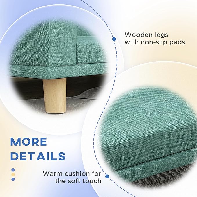 SUBARASHII Pet Sofa Couch Bed with Removable Cover for Dogs, Durable Dog Bed Furniture, Plush Fabric, MDF Frame with Pine Wood Legs, Large Size 33.9" W x 23.2" D, Stylish Neutral Home Decor