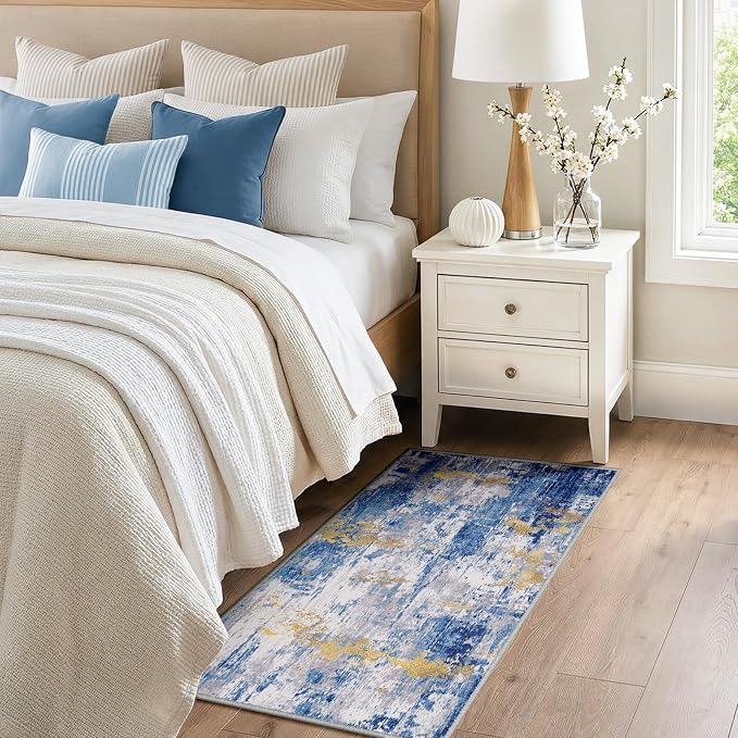 RELEANY Washable Area Rugs 2'x4' Non-Slip Modern Abstract Soft