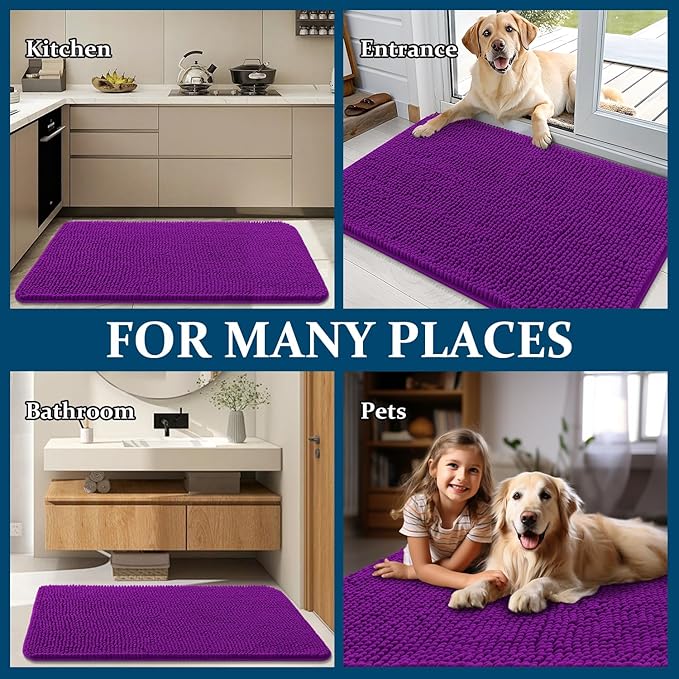 OLANLY Dog Door Mat for Muddy Paws 44x32, Absorbs Moisture and Dirt, Absorbent
