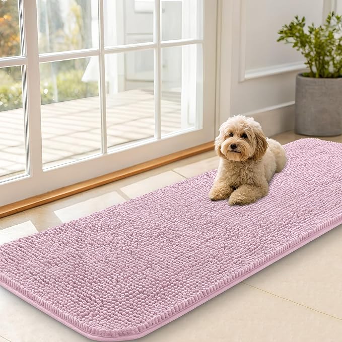 OLANLY Dog Door Mat for Muddy Paws 59x20, Absorbs Moisture and Dirt, Absorbent
