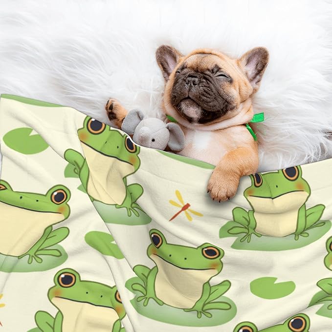 Cute Frogs Throw Blanket - Animal Blanket for Dog Cat Pet Blankets 40x30 for Couch Sofa Bed