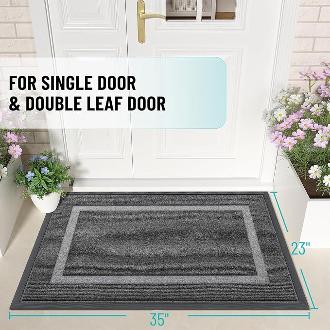 OLANLY Front Door Mat Indoor Outdoor Entrance, Waterproof All-Season,