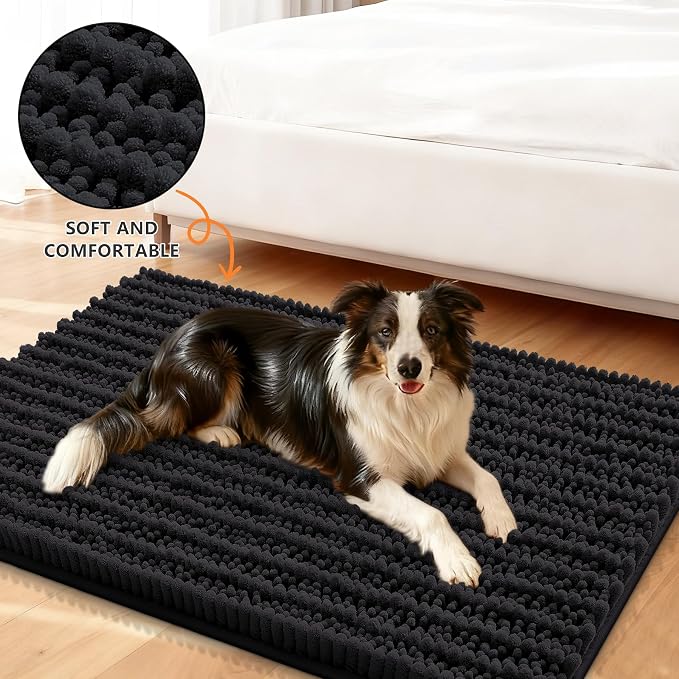 Smiry Dog Door Mat for Muddy Paws 70x24, Absorbent Dirt Trapper, Non-Slip