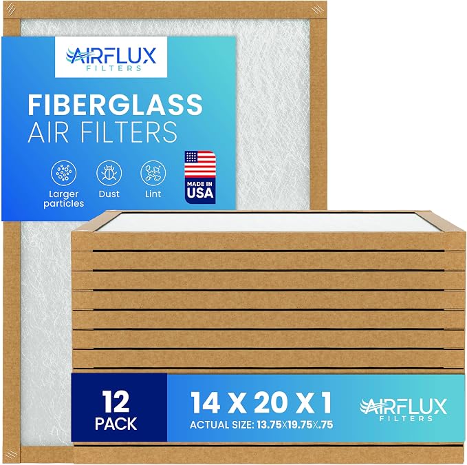Fiberglass Air Filter -14x20x1Air Filter 12 Pack