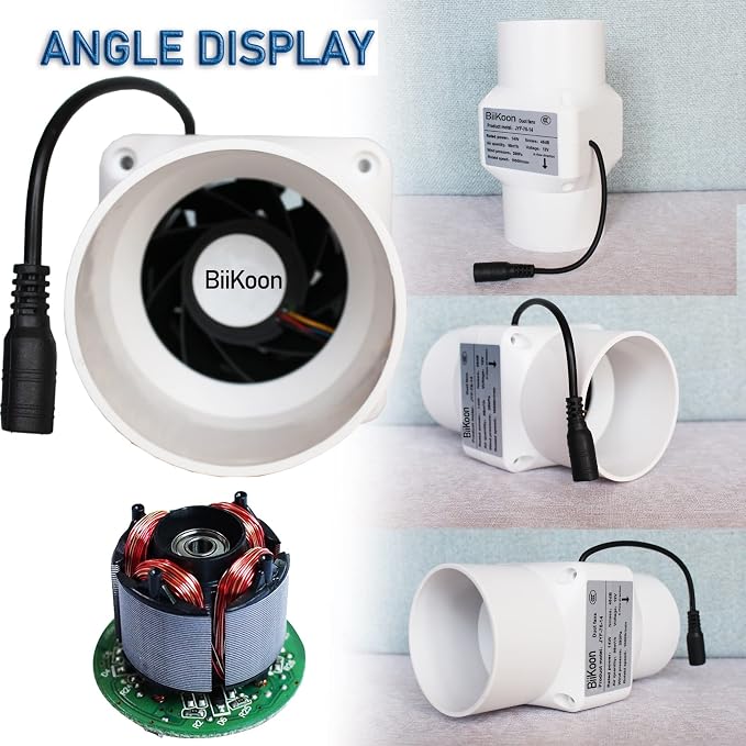 HVAC Exhaust Ventilation Fan 3 Inch 12v Inline Duct Fan Low Noise Speed