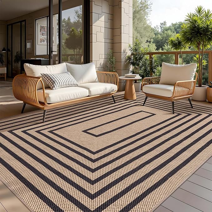 Easy Jute Rug 5x7 Large Washable Area Rug