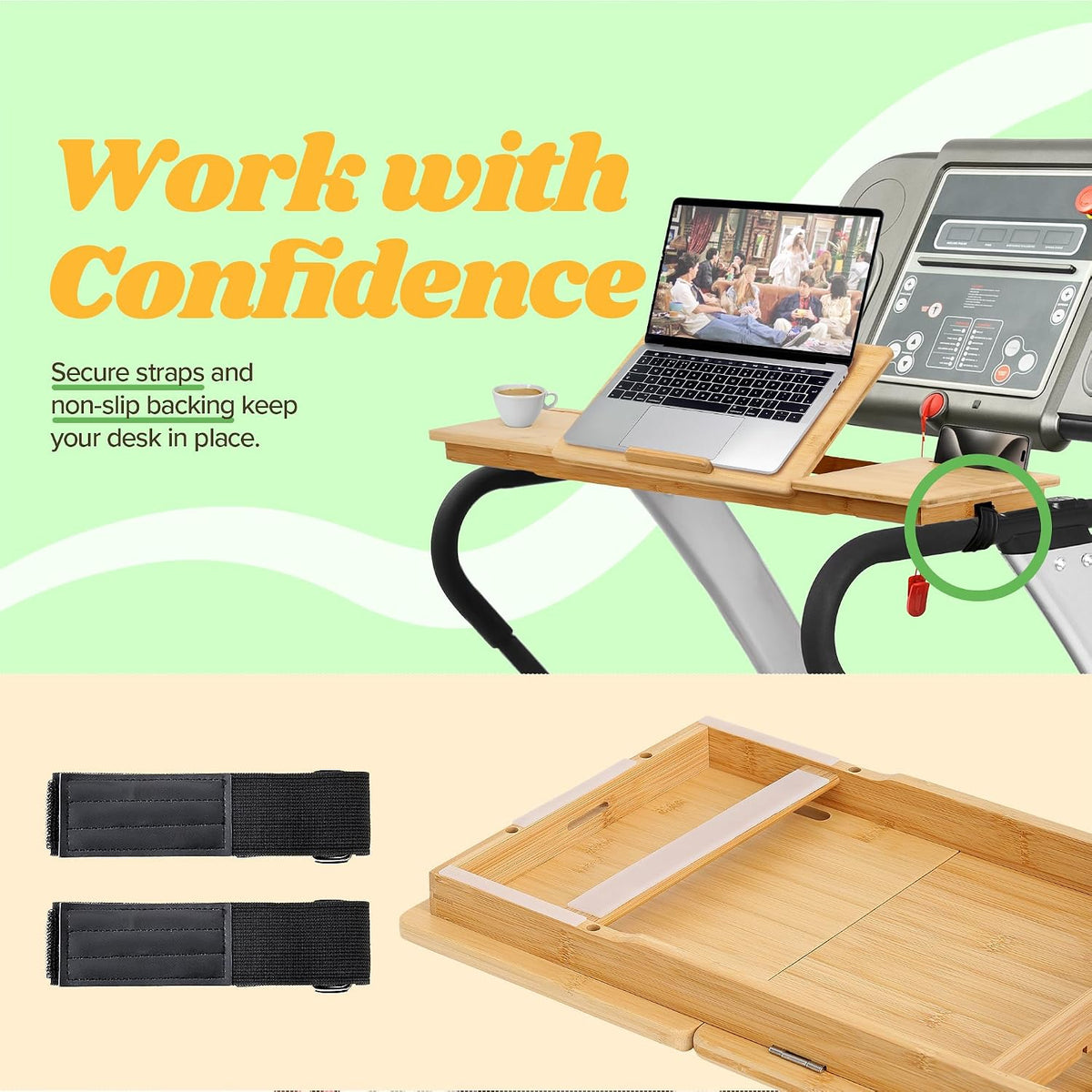 Houseables Laptop Desk and Workstation Accessories, Laptop Stand, Ergonomic Computer Riser, Treadmill Desk Attachment, Adjustable Desktop Workspace, Home and Office Organization